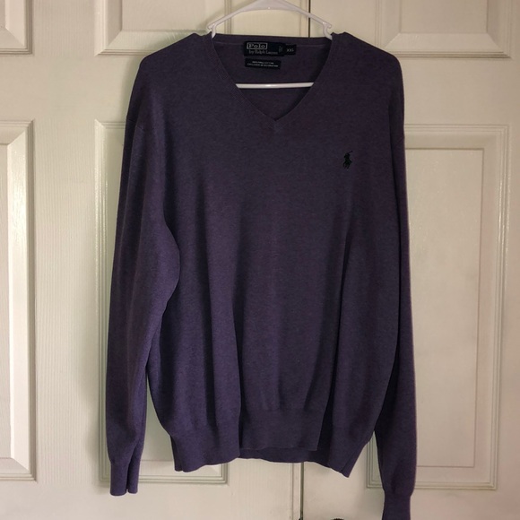 Polo Ralph Lauren Other - Ralph Lauren Purple Pima Cotton V Neck Sweater